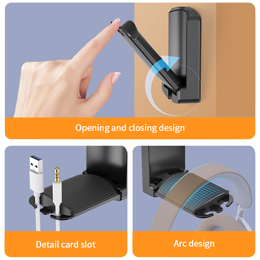 Headphone Hook Under - Складная подставка для гарнитуры, держатель для