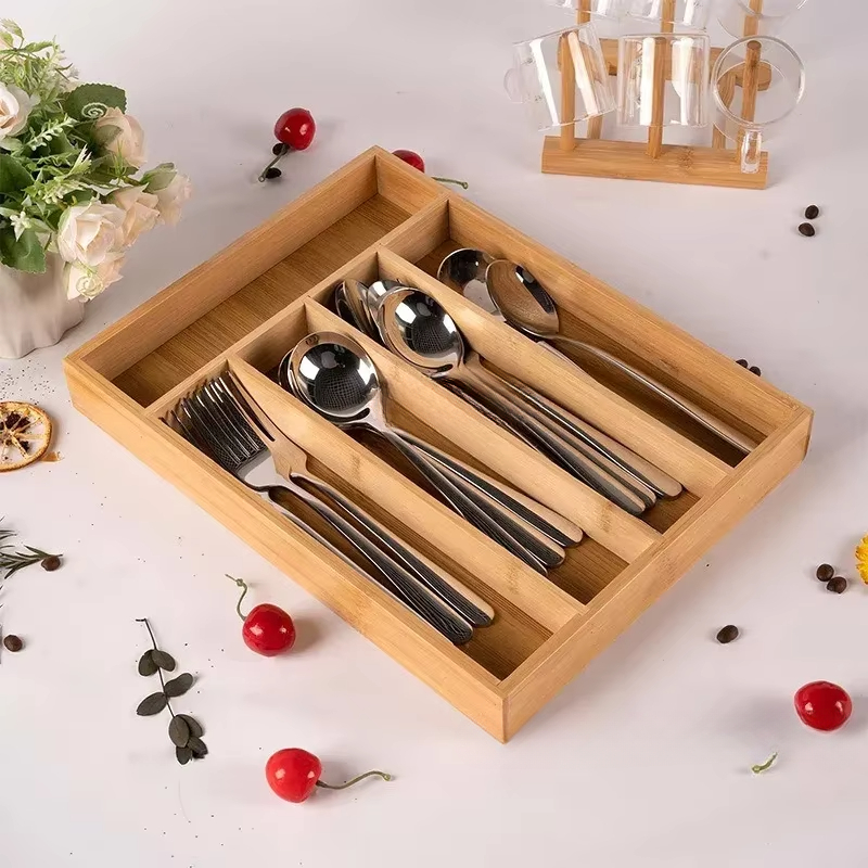 Drawer Organizer Bamboo - Бамбуковый ящик для посуды, органайзер для