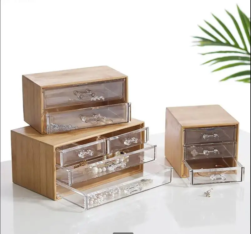 Drawer Organizer Bamboo - 3-слойный бамбуковый ящик для хранения ювелирных