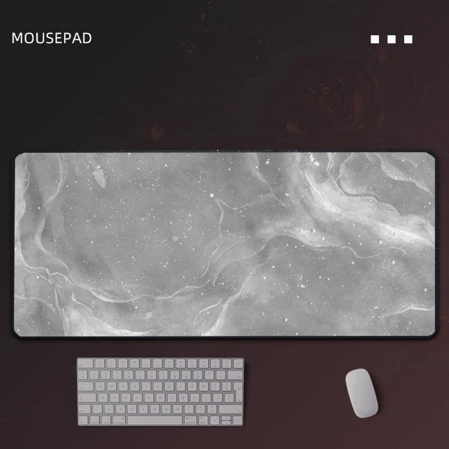 Desk Setup Grey - Игровой коврик для мыши, серый мрамор,