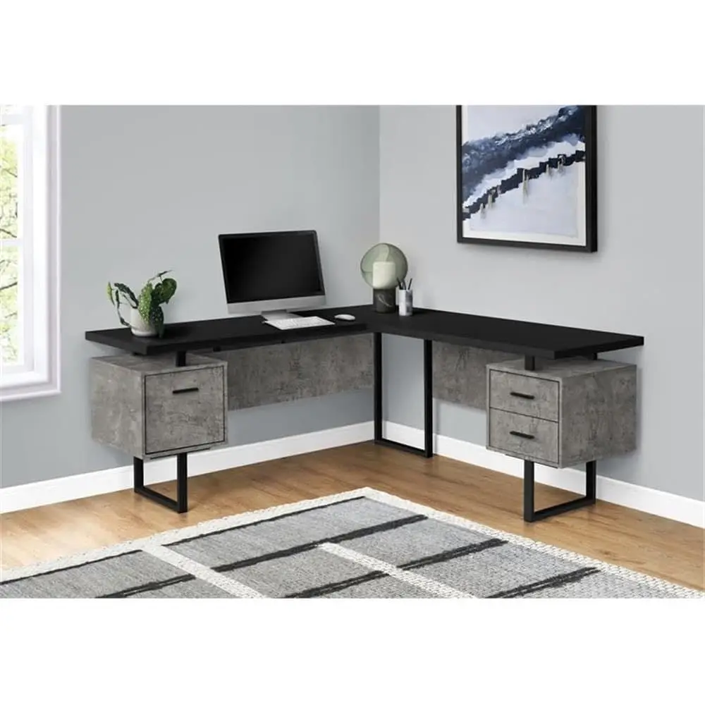 L-образный компьютерный стол 7 – обзор и цена Desk Setup Grey