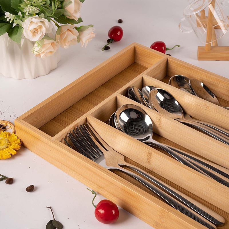 Бамбуковый ящик для посуды, ор – обзор и цена Drawer Organizer Bamboo
