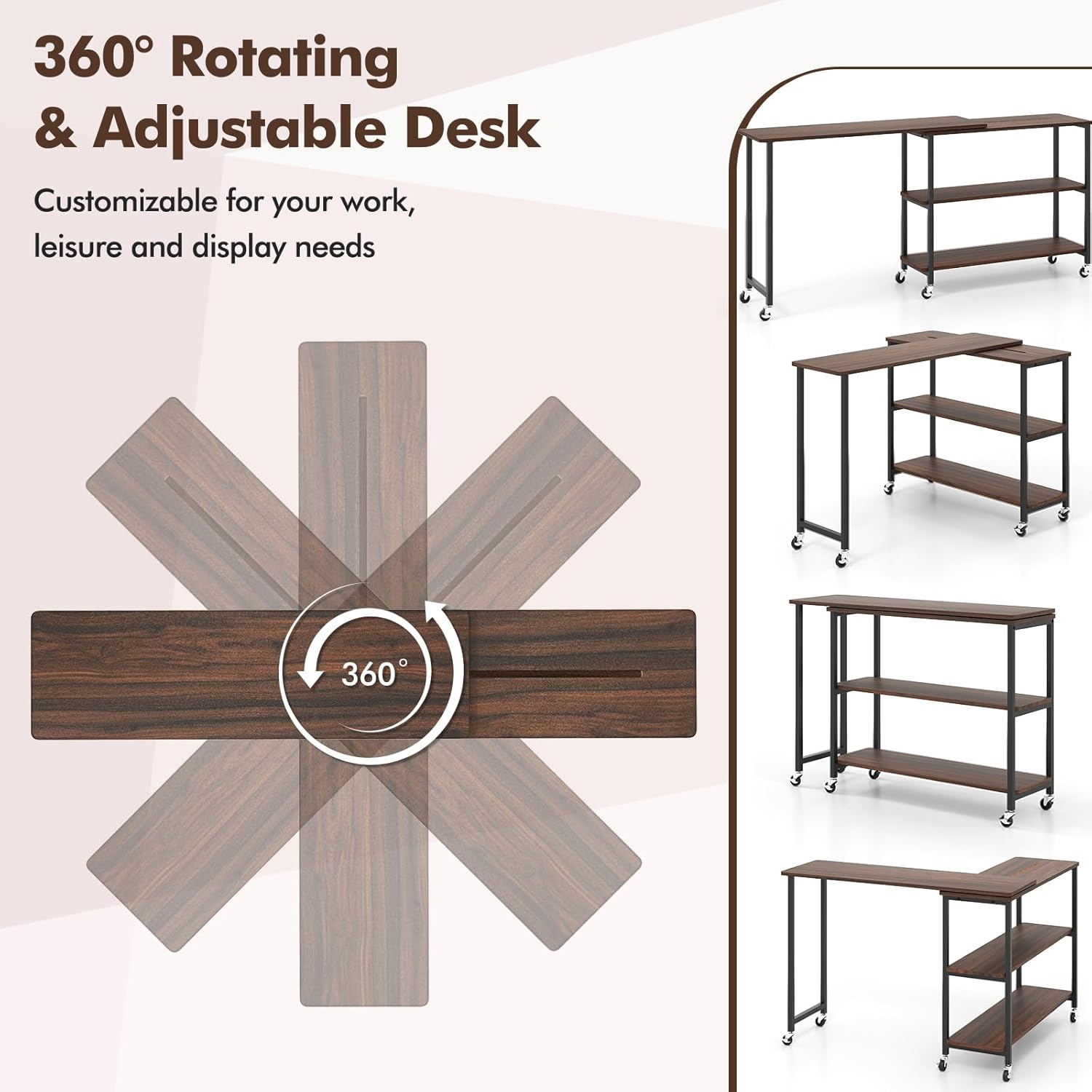 360 °   Поворотный приставной  – обзор и цена Desk Setup Notebook