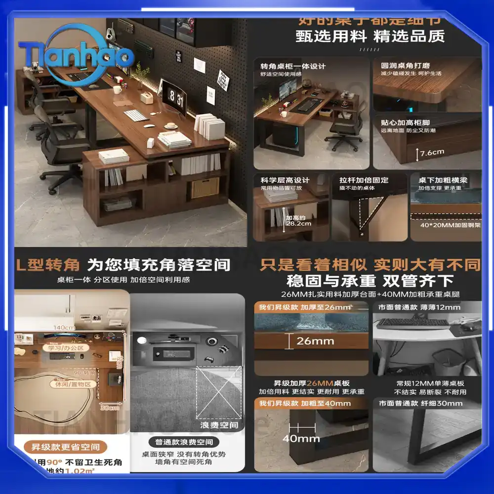 Игровой L-образный стол с книж – обзор и цена Desk Setup Corner