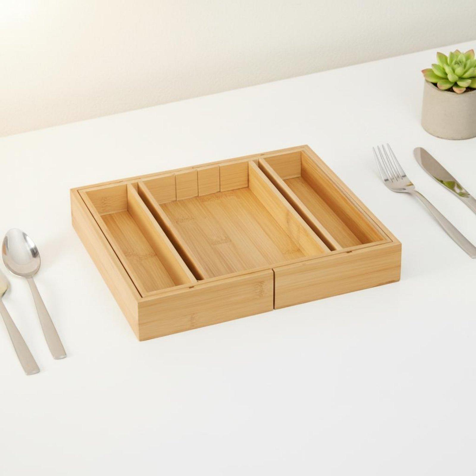 Регулируемый бамбуковый органа – обзор и цена Drawer Organizer Bamboo