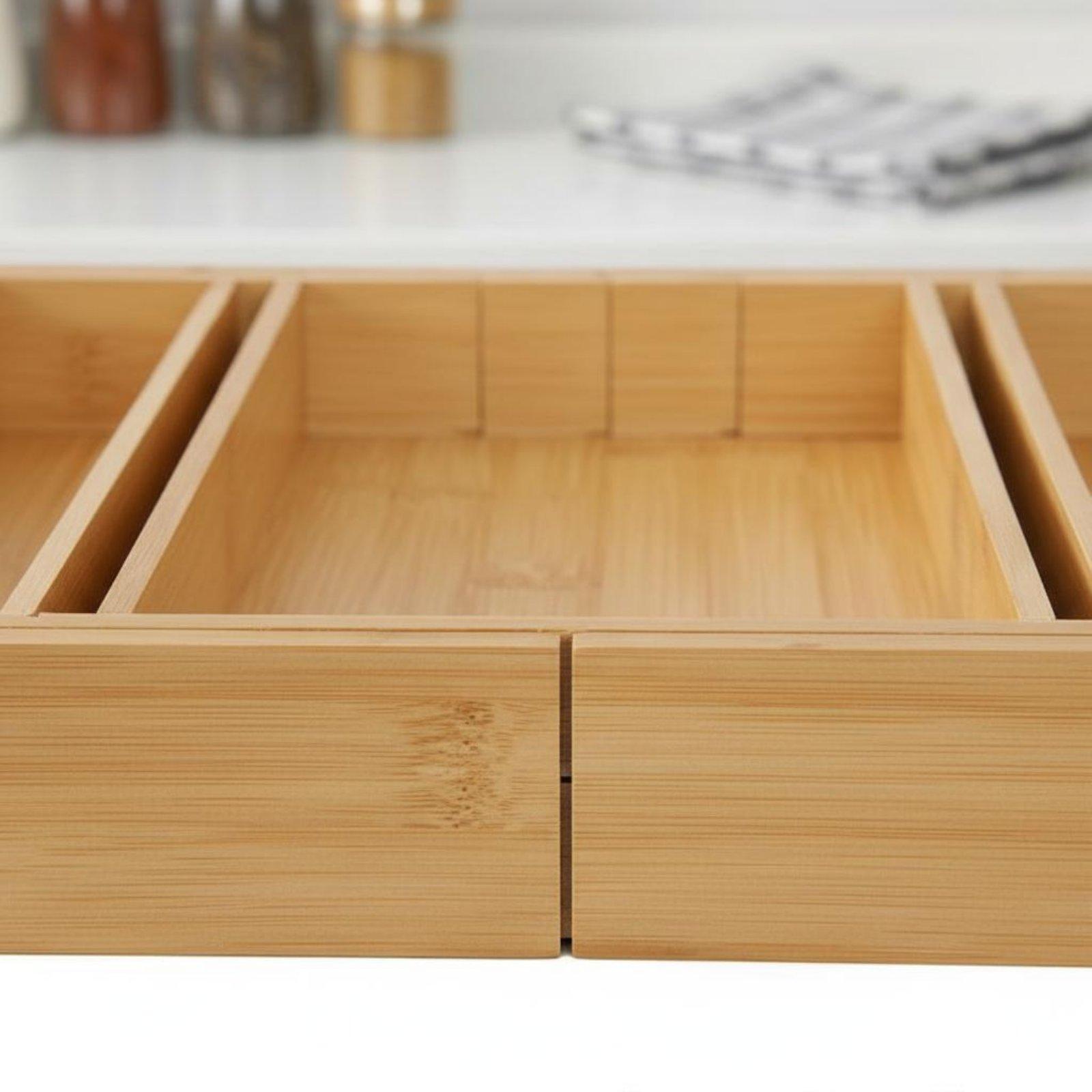 Регулируемый бамбуковый органа – обзор и цена Drawer Organizer Bamboo