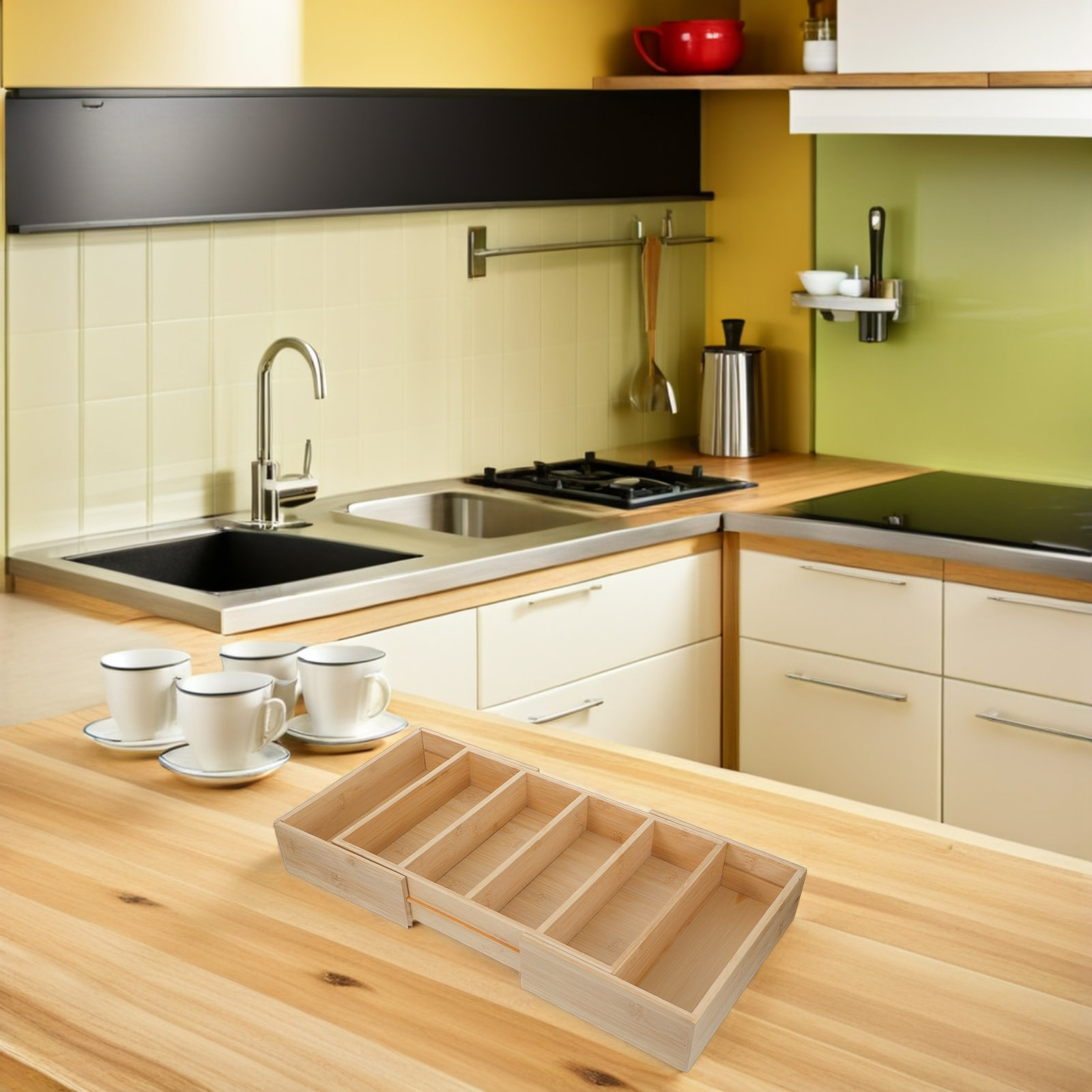 Бамбуковый расширяемый органай – обзор и цена Drawer Organizer Bamboo